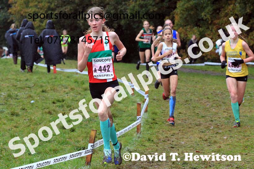 Girls Under-13s 2023 National Cross Country Relays, Berry Hill Park, Mansfield.  Photo: David T. Hewitson/Sports for All Pics